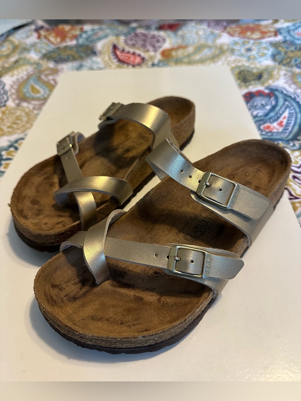 Birkenstock Mayari Gold Sandals Sz 36